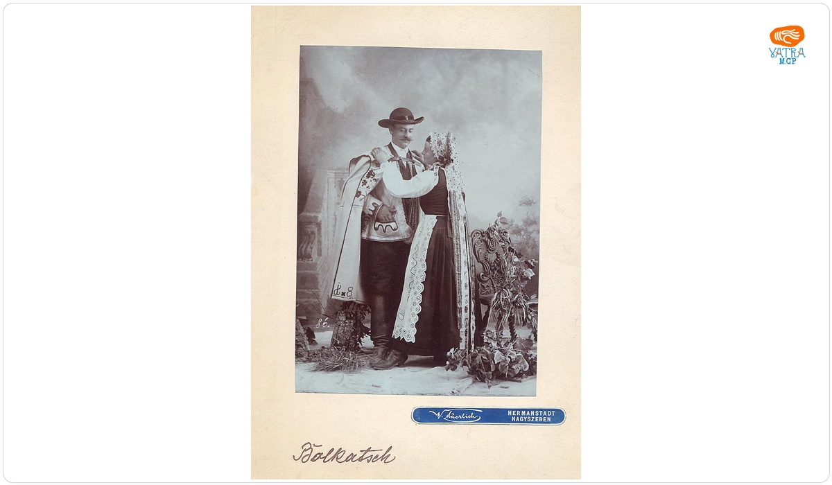 Wilhelm Auerlich — Pereche de sași în costume populare de sărbătoare din localitatea Bălcaciu