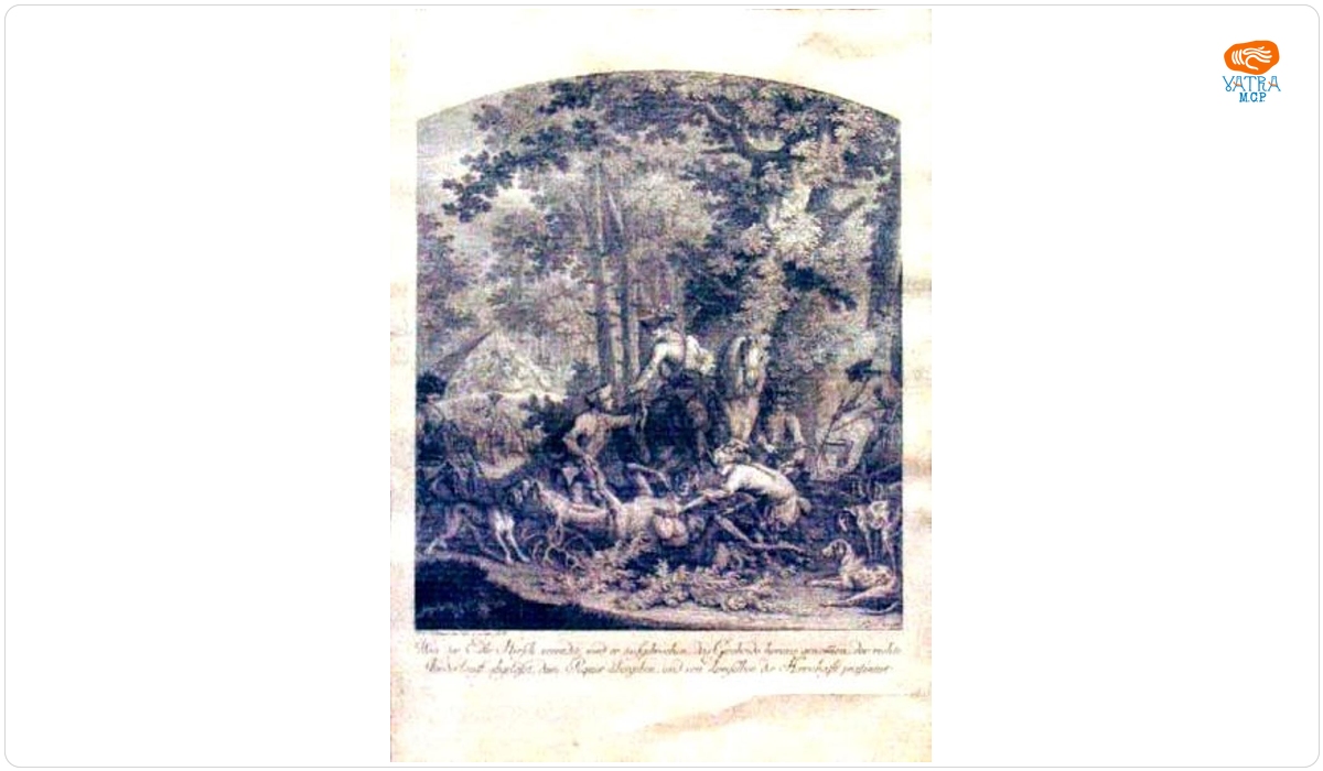 Johann Ridinger — Tăierea cerbului vânat