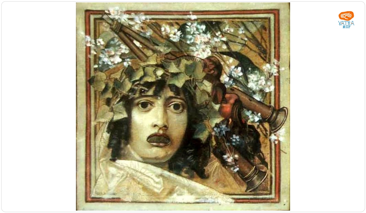 Gustav Klimt — Mască, flori și dublu aulos
