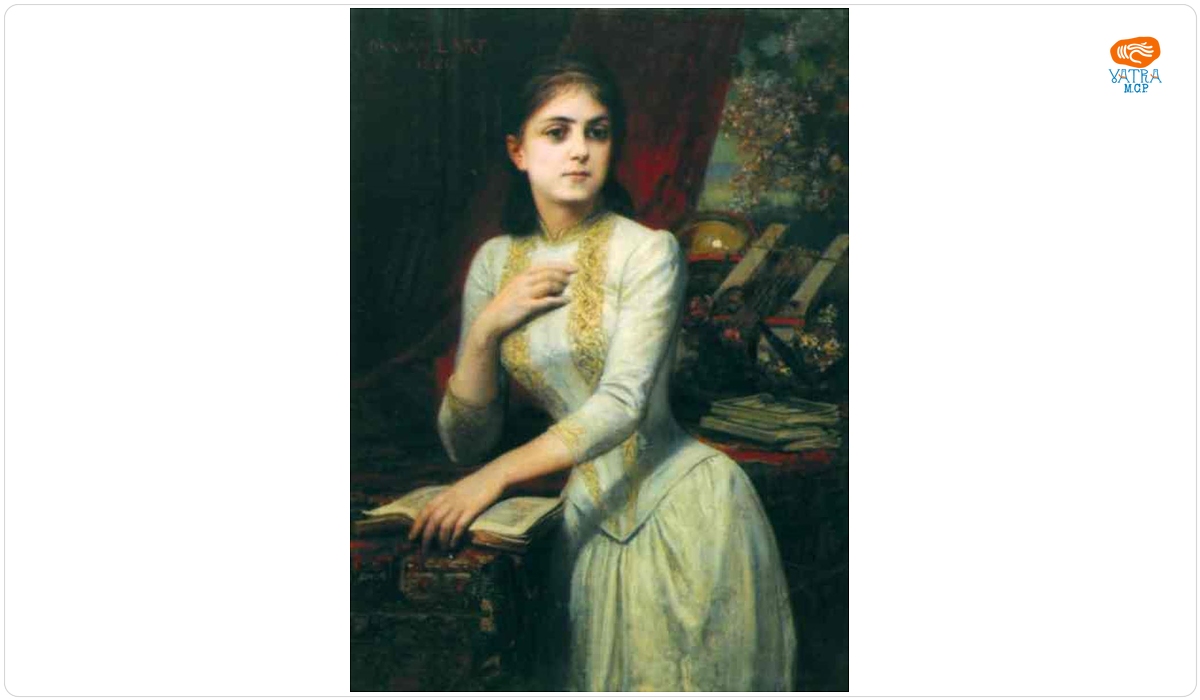 D. Maillart — Julia Hasdeu în bibliotecă