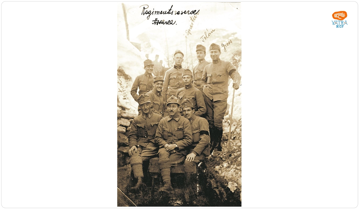Dumitru Ciumbrudean — Militari din Batalionul II, Regimentul 50 Infanterie Alba Iulia, aflați în 1917 la Riofreddo, Monte Selugio
