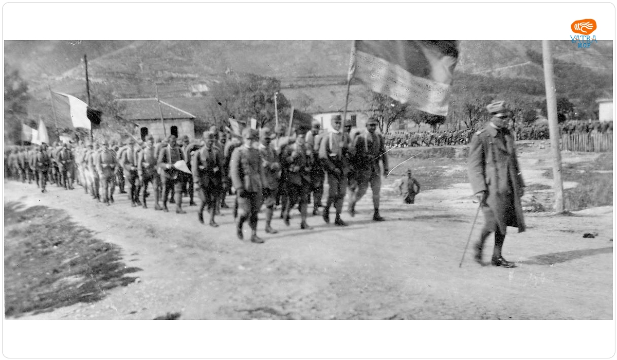 Plecarea în patrie a Batalionului 28, în frunte cu comandantul italian căpitanul Franchini (Avezzano, 24 nov. 1919)