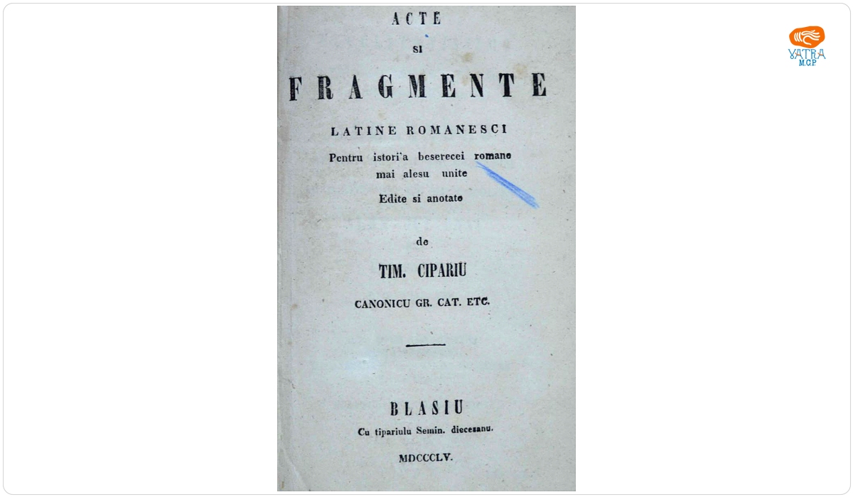 Timotei Cipariu — Acte si fragmente latine romanesci