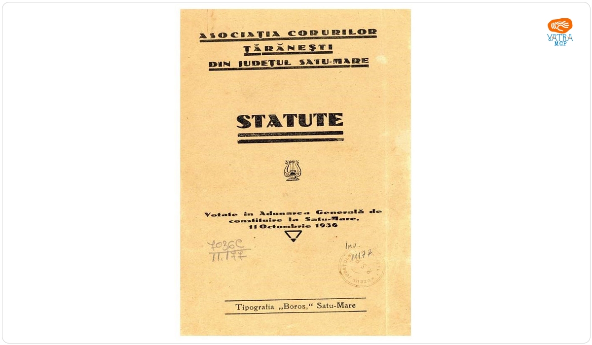 Statutele Asociației Corurilor Țărănești din județul Satu Mare