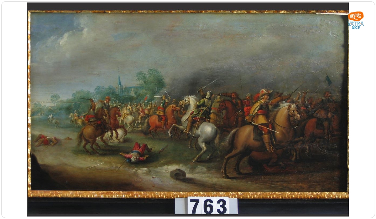 Luptă de cavalerie lângă un oraș. Pandant: Luptă de cavalerie lângă o capelă