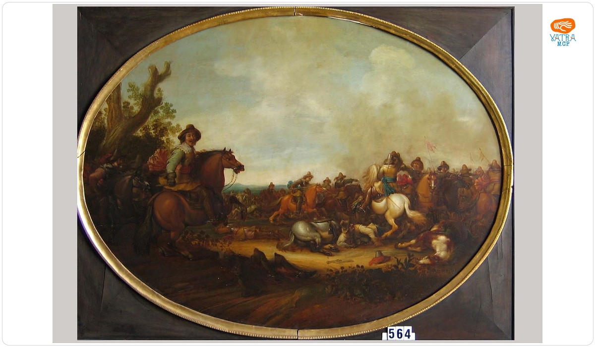 Matthias Gallas în luptă contra suedezilor (în Reg. Inv.: Luptă de cavalerie între austrieci și suedezi)