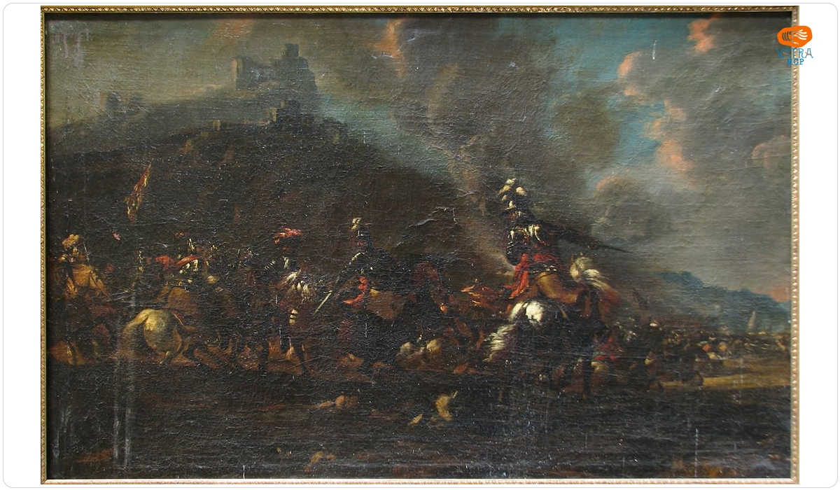 Luptă de cavalerie pe coasta dealului