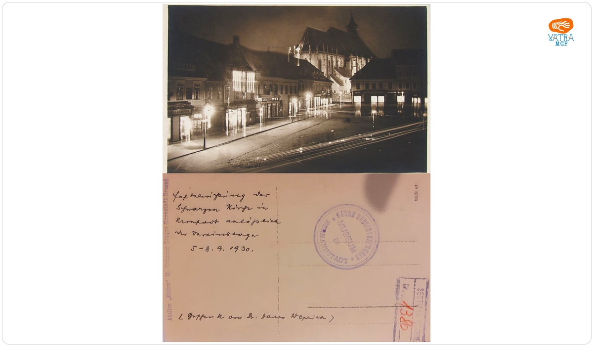 Brașov. Biserica Neagră și Piața Sfatului, noaptea
