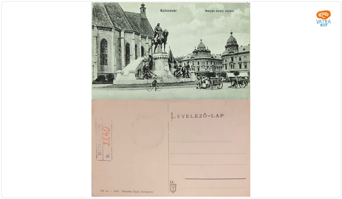 Schuster Emil — Cluj-Napoca. Statuia lui Matia Corvin