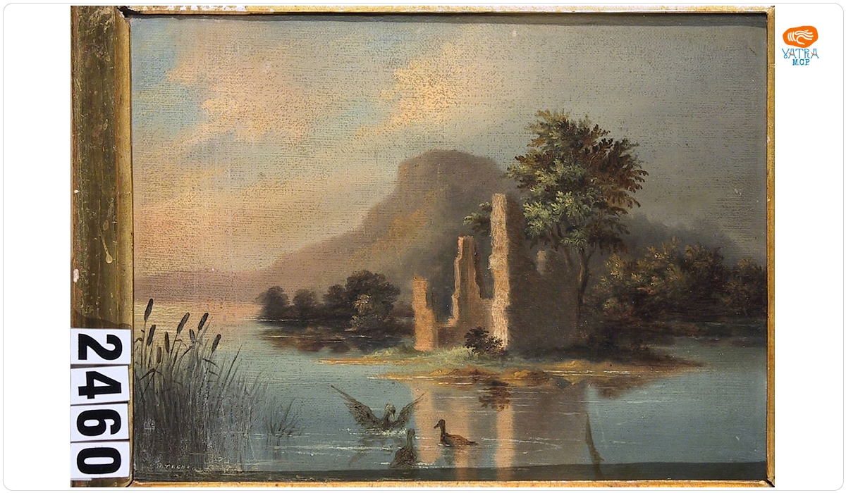 Peisaj cu ruine și apă