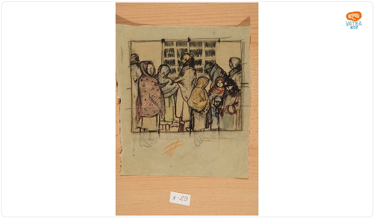 Nicolae Tonitza — Coadă la pâine (studiu)
