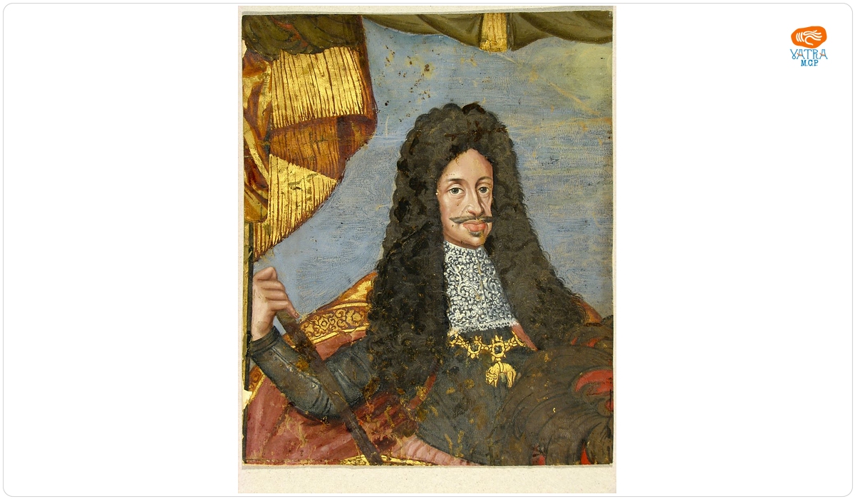 Fragment de steag cu portretul Împăratului Leopold I; (În registrul inventar: „Stegar”)