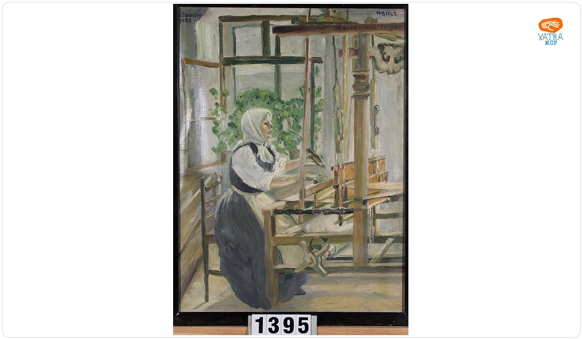 Henriette Bielz — Țărancă la războiul de țesut