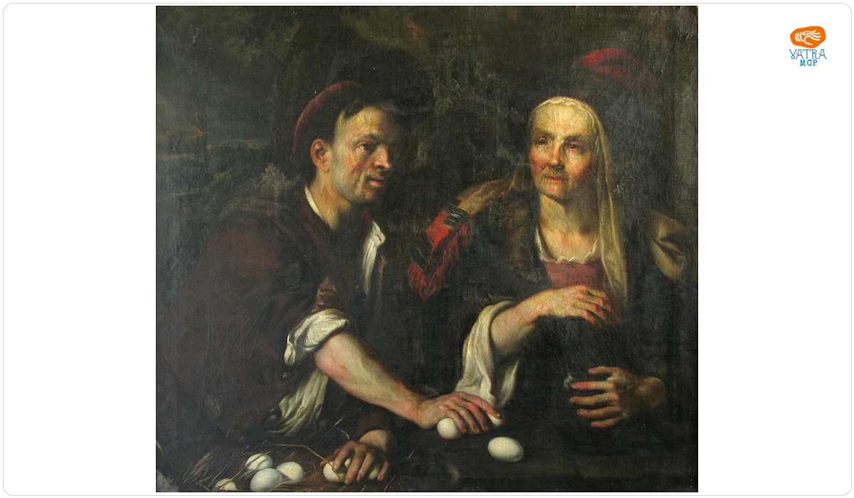 Negustor de ouă; pandant: Negustor de vânat