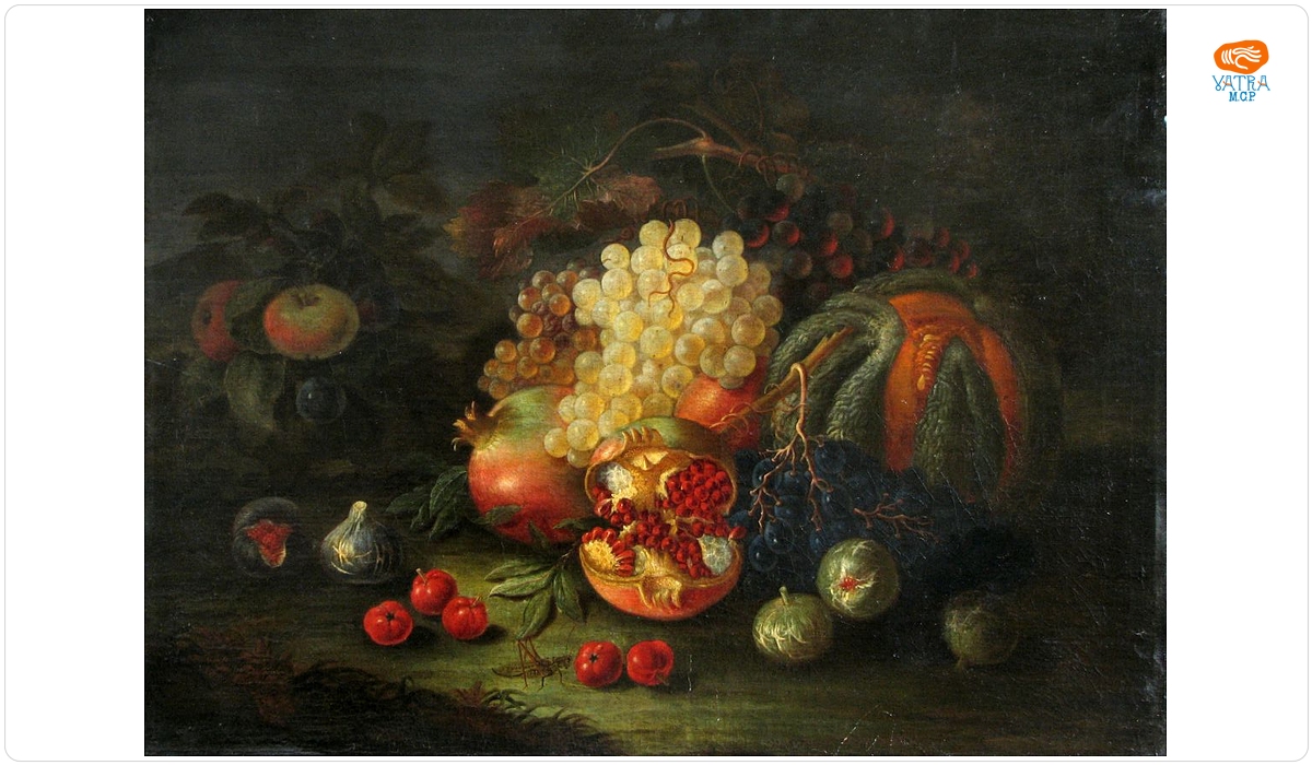 Maximilian Pfeiler — Fructe și lăcustă; pandant: Fructe și bucată de pepene-verde