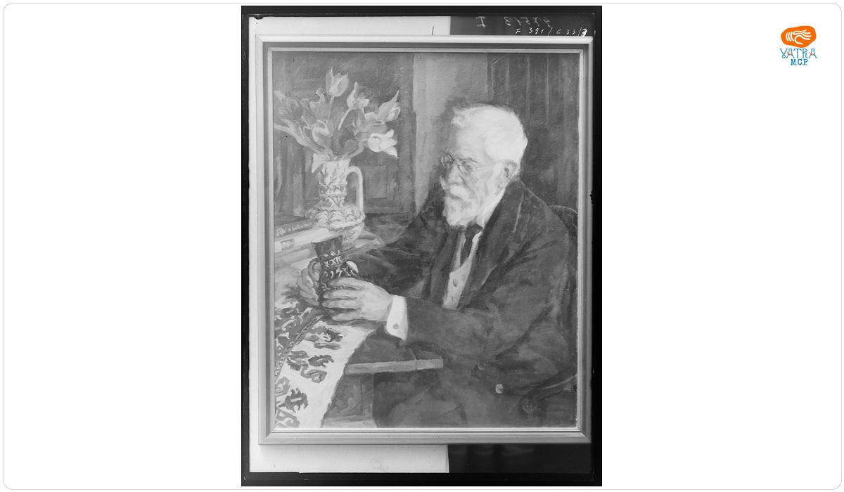 Reproducere a tabloului de T. Schullerus cu portretul lui Emil Sigerus