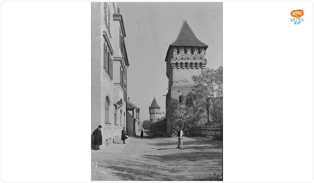 Turnuri de fortificație pe str. Cetății din Sibiu.