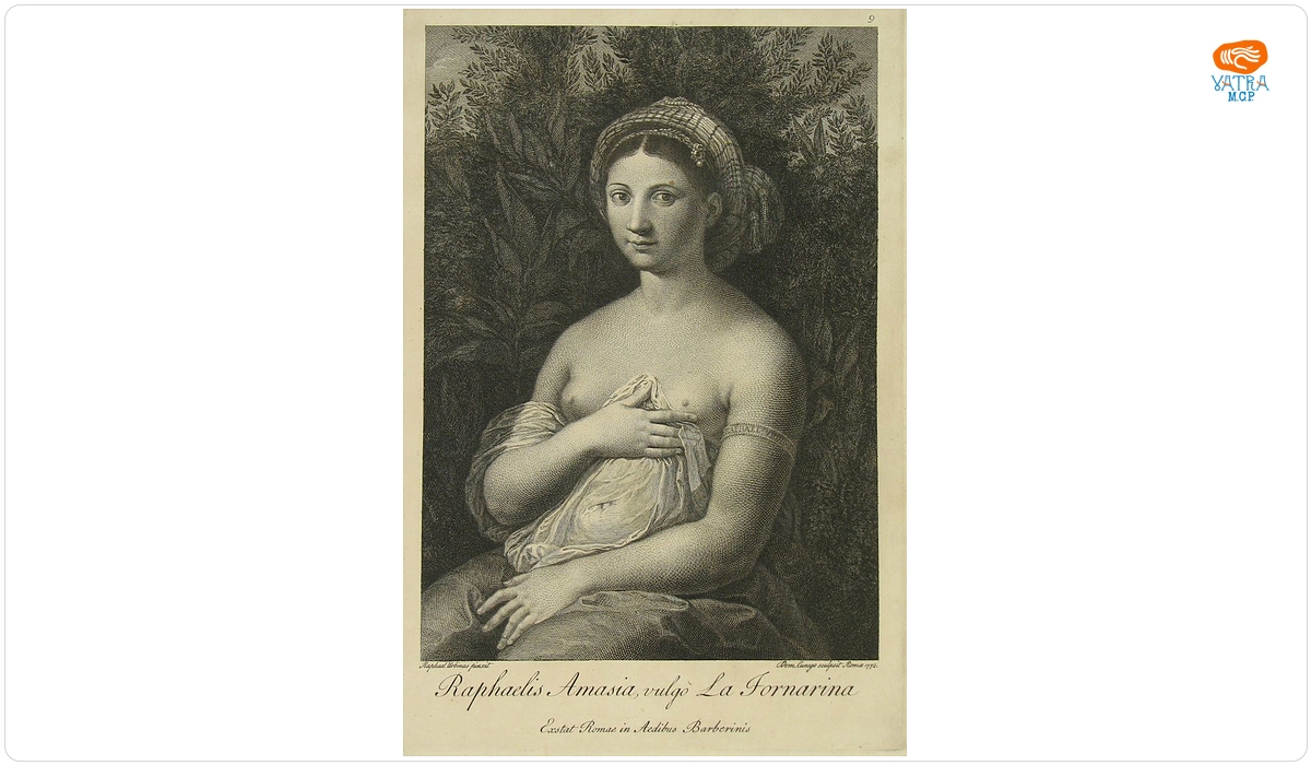 Raphaelis Amasia, vulgò La Fornarina; în registrul inventar: „Raphaelis am Asia”