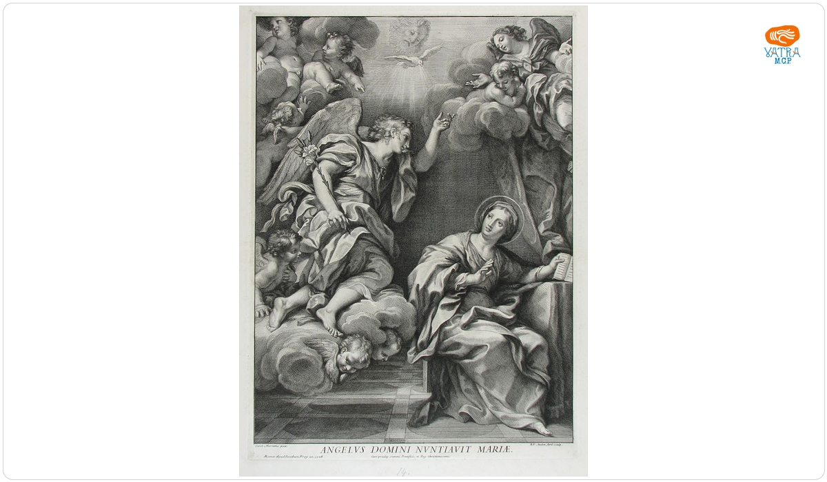 Angelus Domini nuntiavit Mariae; în registrul inventar: „Buna vestire”