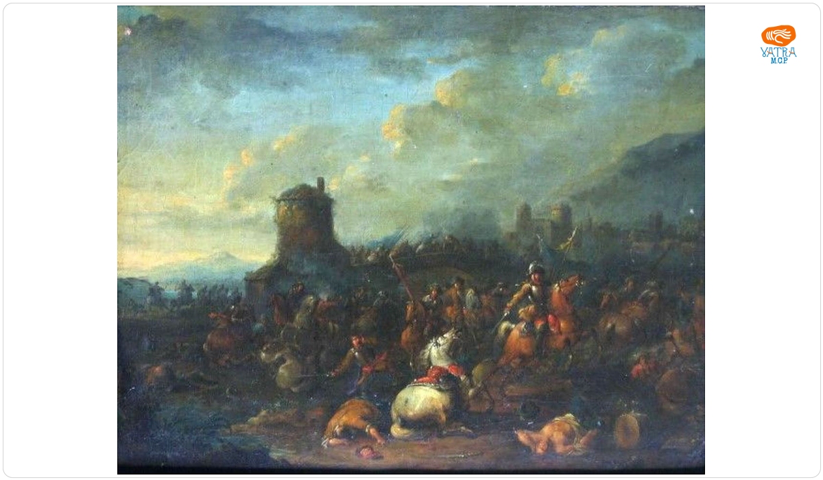 Arnold Frans Rubens — Luptă de cavalerie (Bătălie în fața podului)
