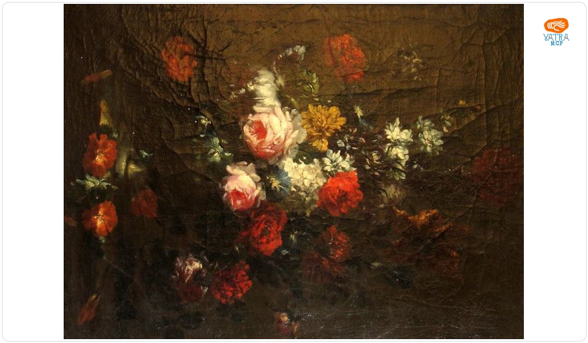 Buchet de flori cu trandafiri roșii ; pandant: Buchet de flori cu trandafir alb