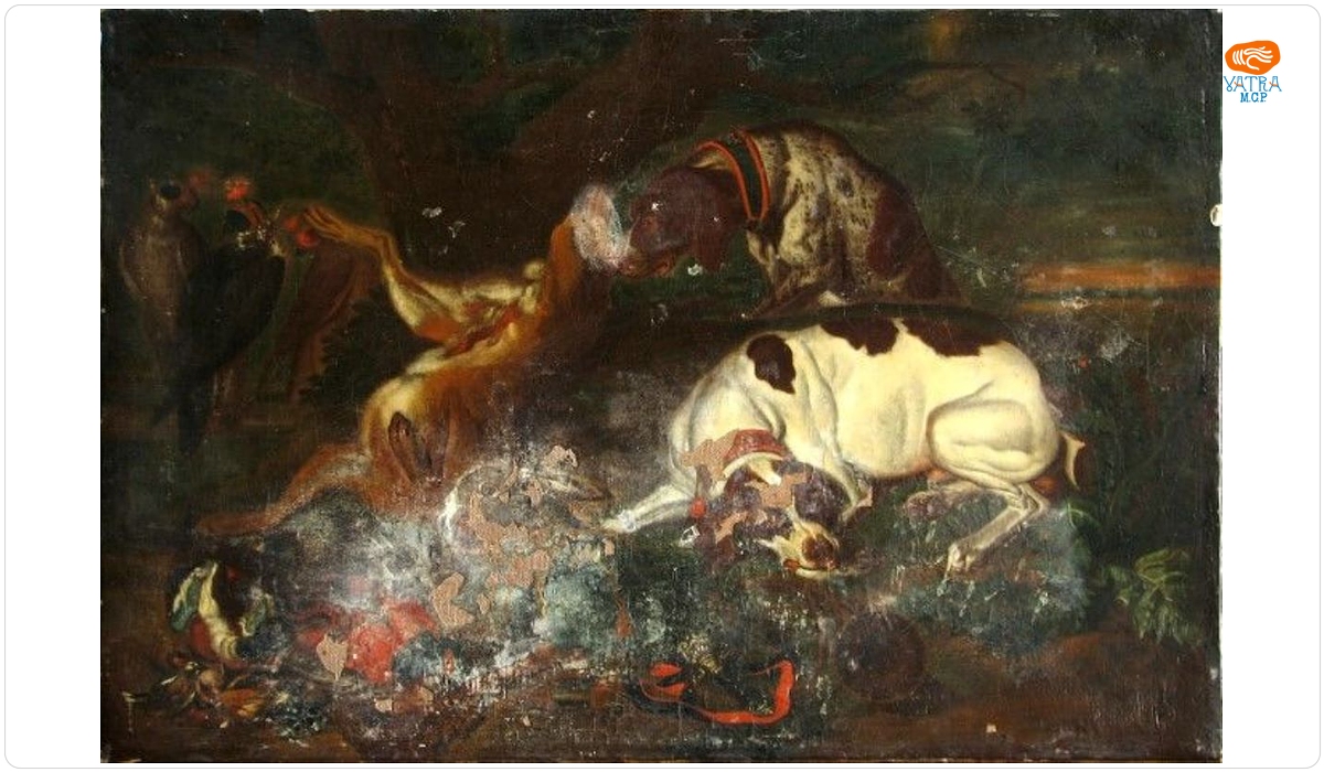 Philipp Ferdinand Hamilton — Vânat păzit de câini ; pandant: Vânat păzit de doi câini