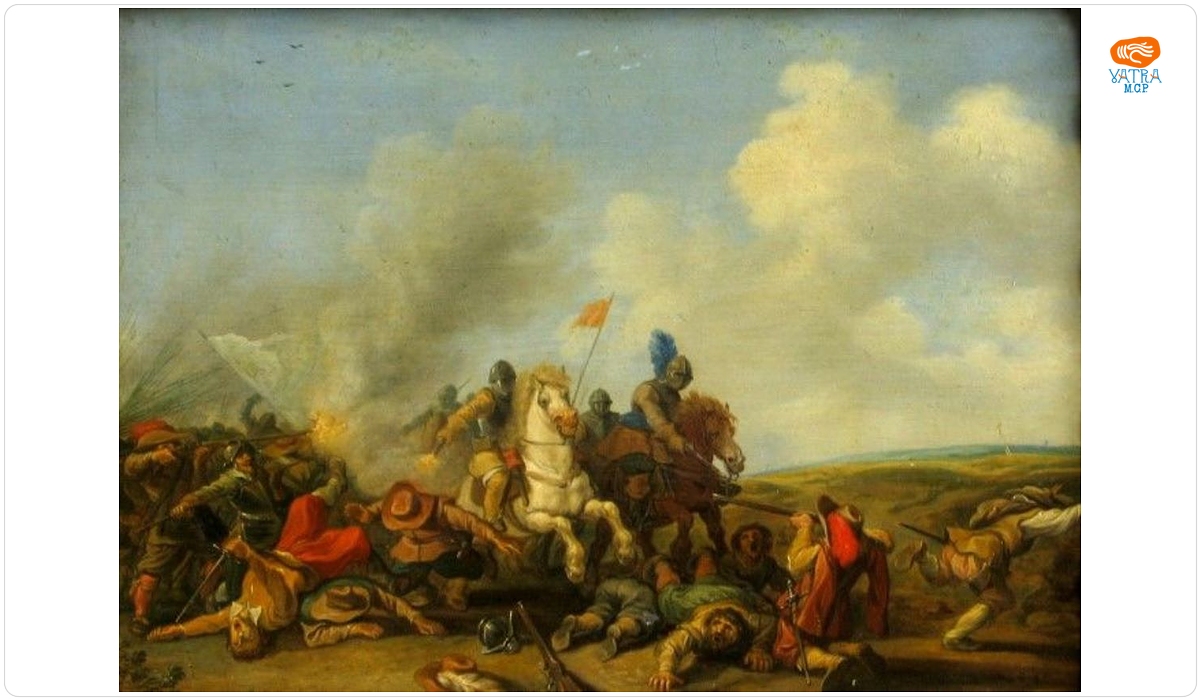 Luptă de cavalerie și infanterie