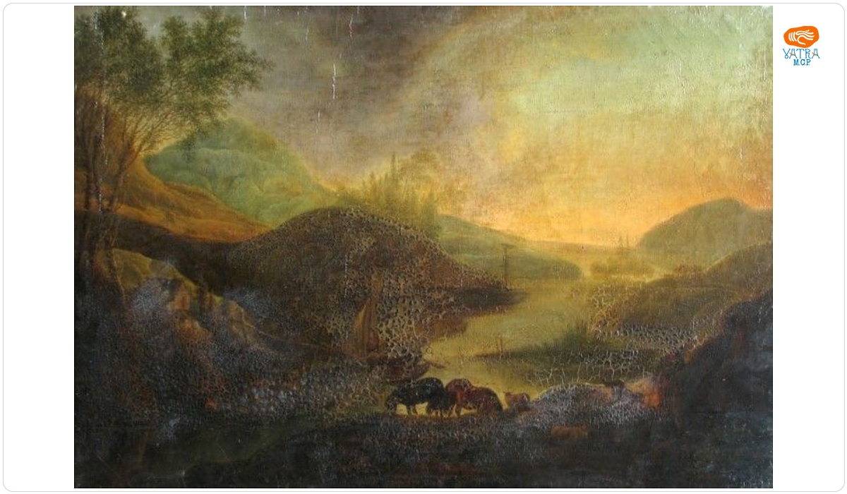 Johann Jakob Schalch — Peisaj cu vas cu pânze ; pandant: Peisaj cu vite