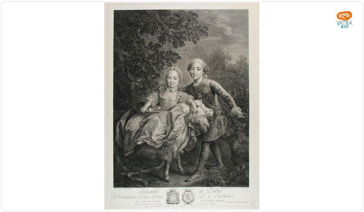 Contele d’Artois și domnișoara Clotilde; în registrul inventar: „Contele d’Artois și D.ra Clotilda ca copii”