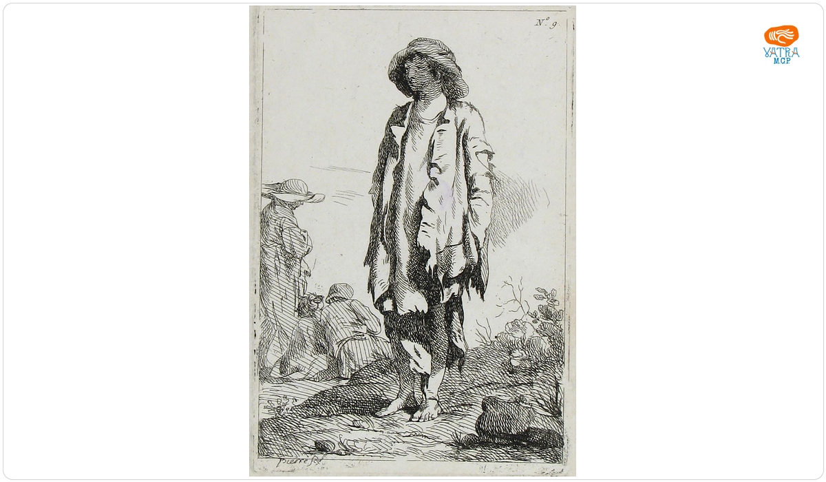Jean Baptiste Marie — Familie de cerșetori; în registrul inventar: „Figuri izolate din viața cotidiană”