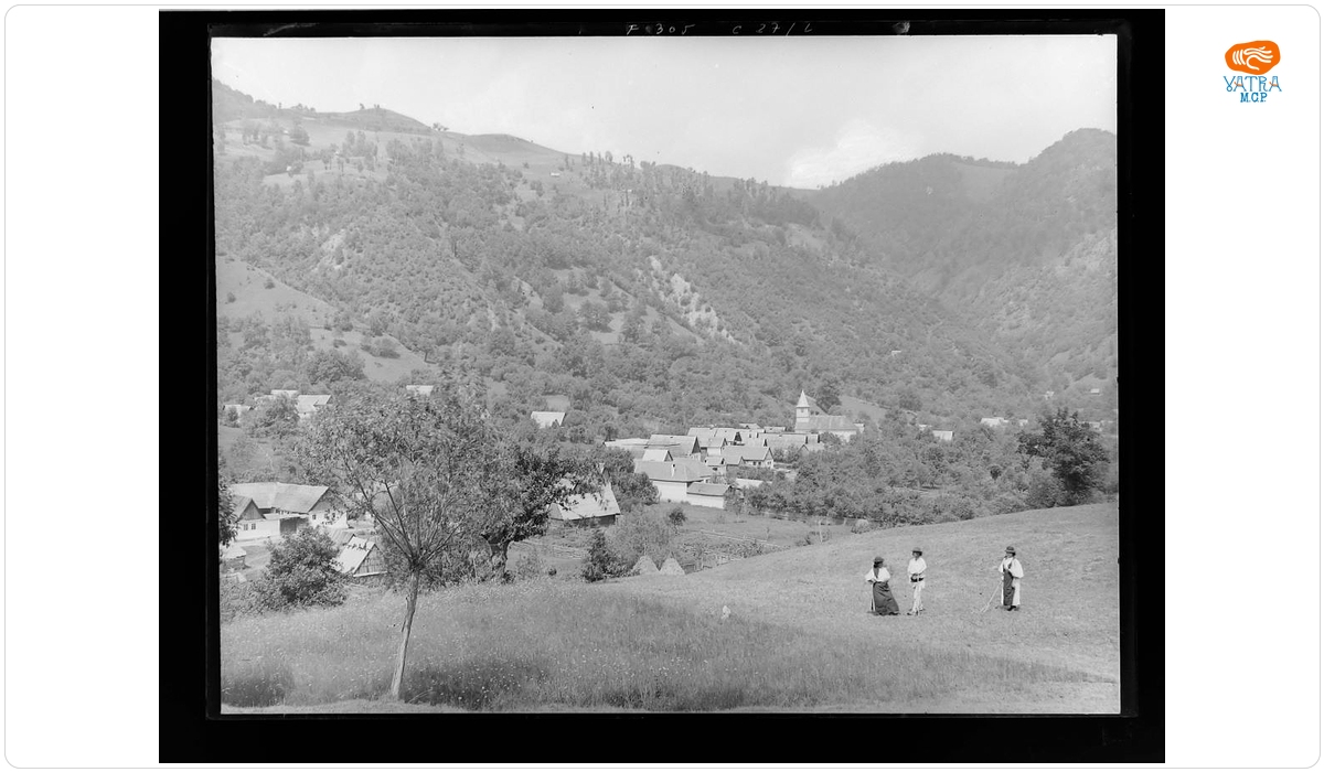 Vedere panoramică a unui sat românesc