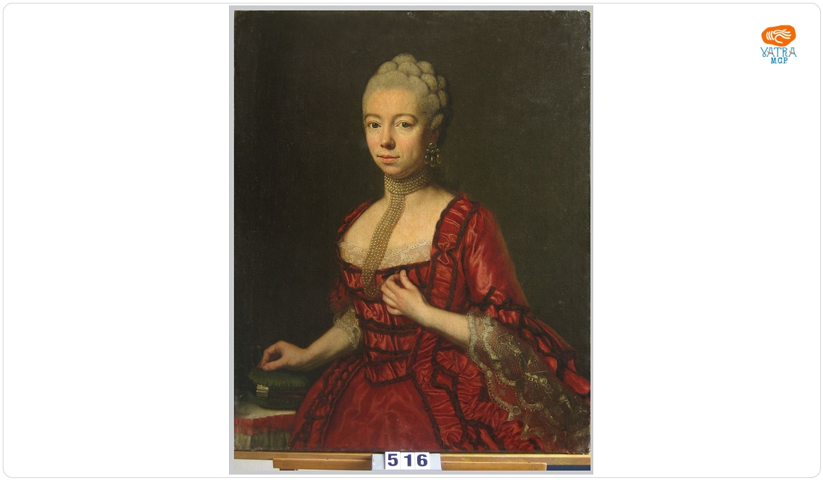 Baroana Sophia Katharina von Brukenthal născută von Klocknern. Pandant: Baronul Samuel von Brukenthal.