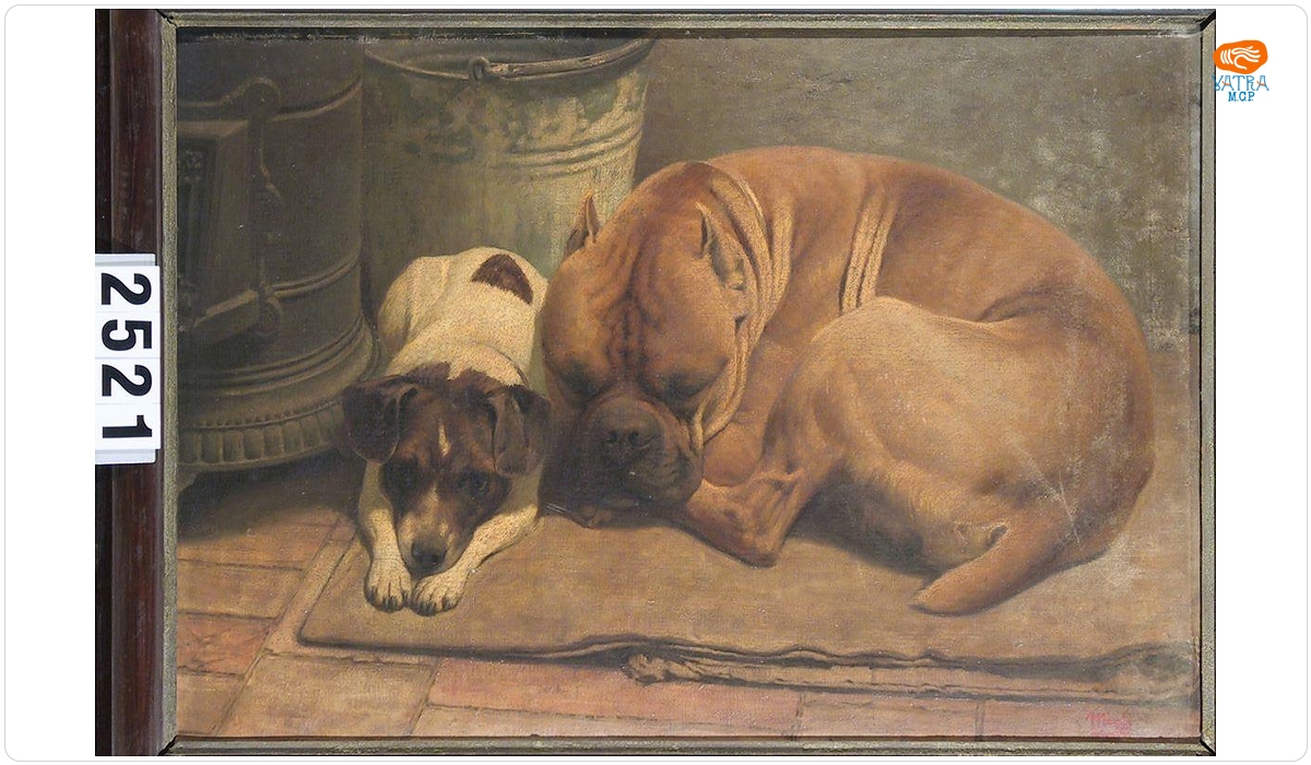 Friedrich Miess — Doi câini într-un interior
