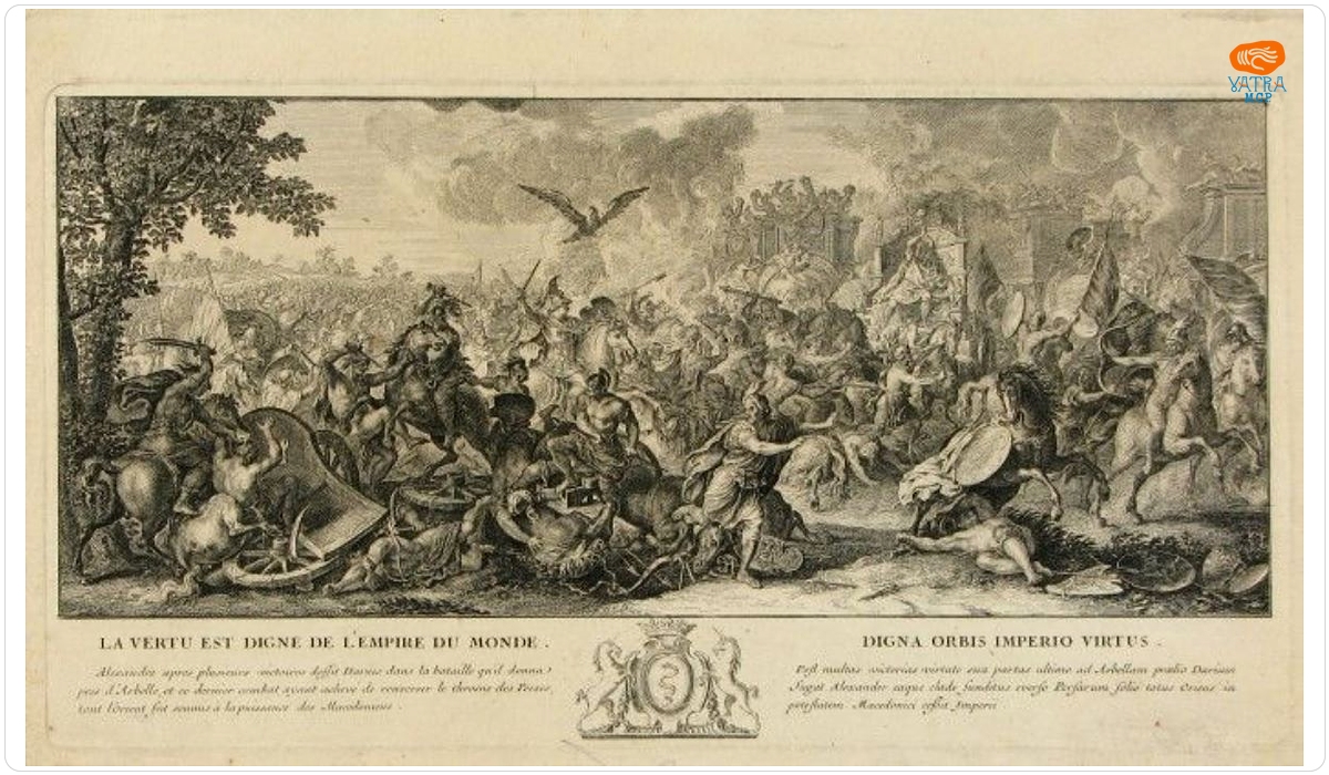 Le Clerc, Sebastien; (DEL:); (SC.); Le Brun, Charles (PX.); Langlois, N.; (EX.) — La vertu est digne de l’empire du monde