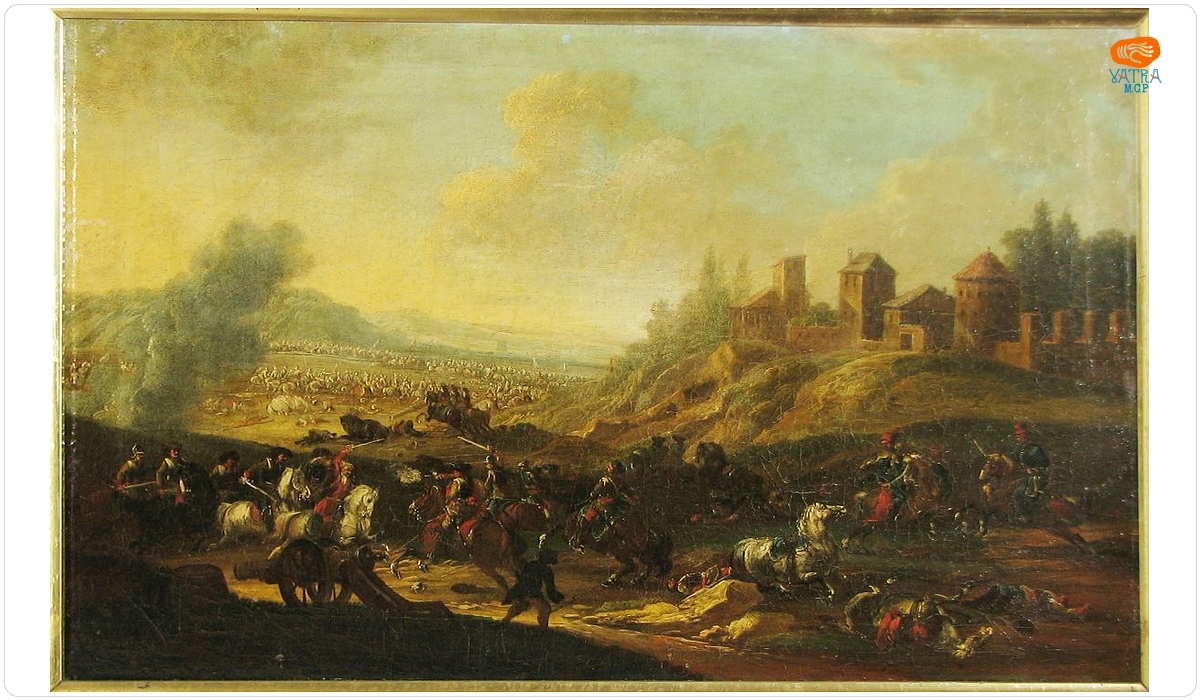 Luptă de cavalerie la un castel; pandant: Luptă de cavalerie între cuirasieri și tătari