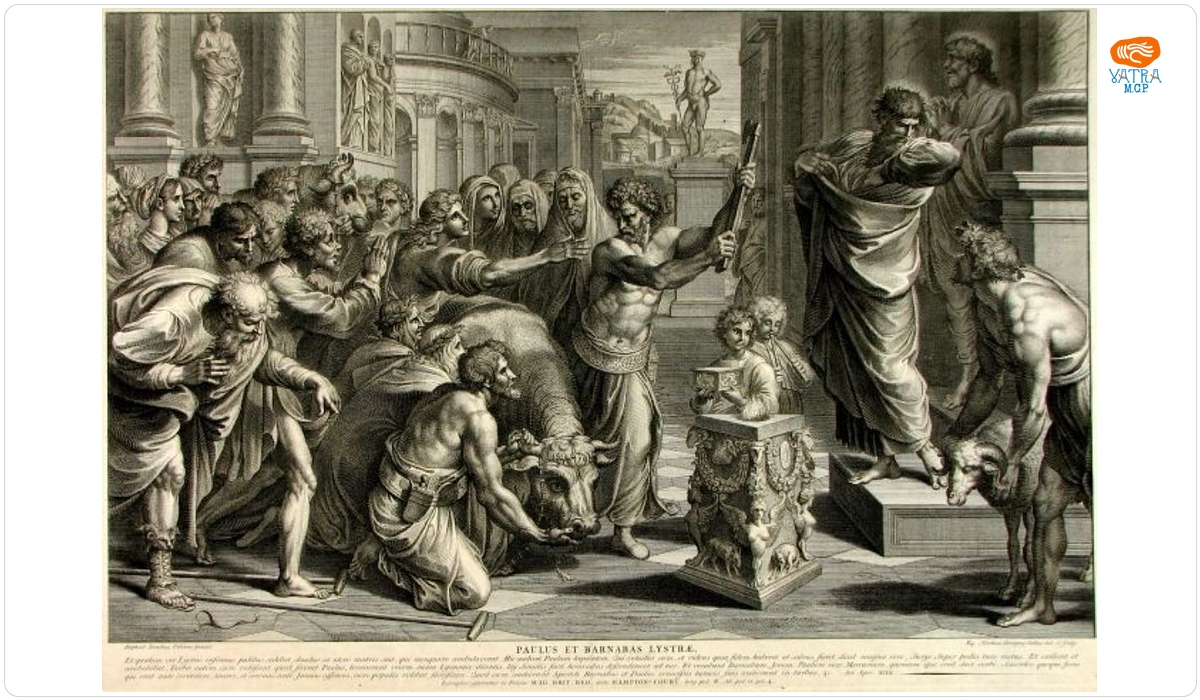 Dorigny, Michel; (SC.); Rafael, Sanzio (Rafaello); (IN.) — Paulus Et Barnabas Lystrae/Pavel și Barnaba la Lystra