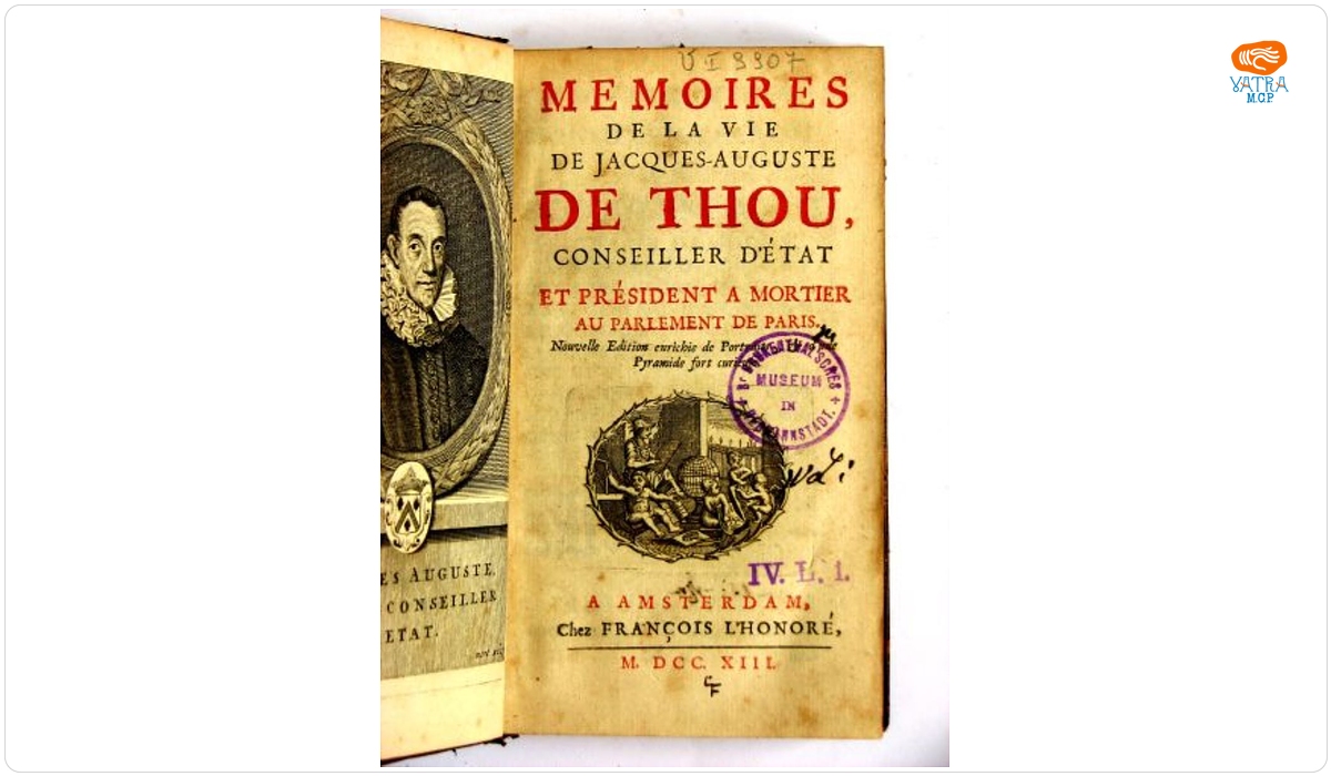 Thou, Jacques-Auguste (Thuanus) 1553-1617; Chez François l'Honoré, librar — Memoire de la vie de Jacques-Auguste de Thou