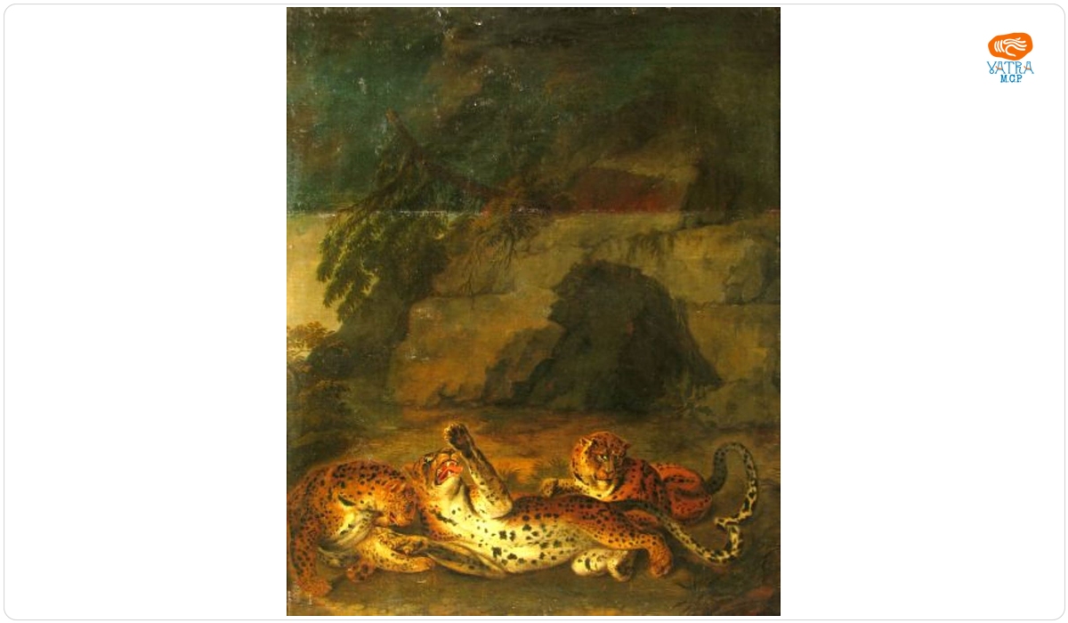 Leoparzi jucându-se; pandant: Doi urși