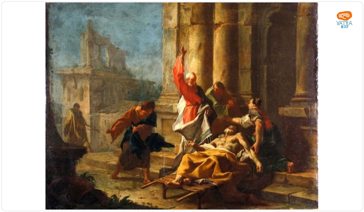 Sântul Petru tămăduind un bolnav; pandant: Socrate în închisoare