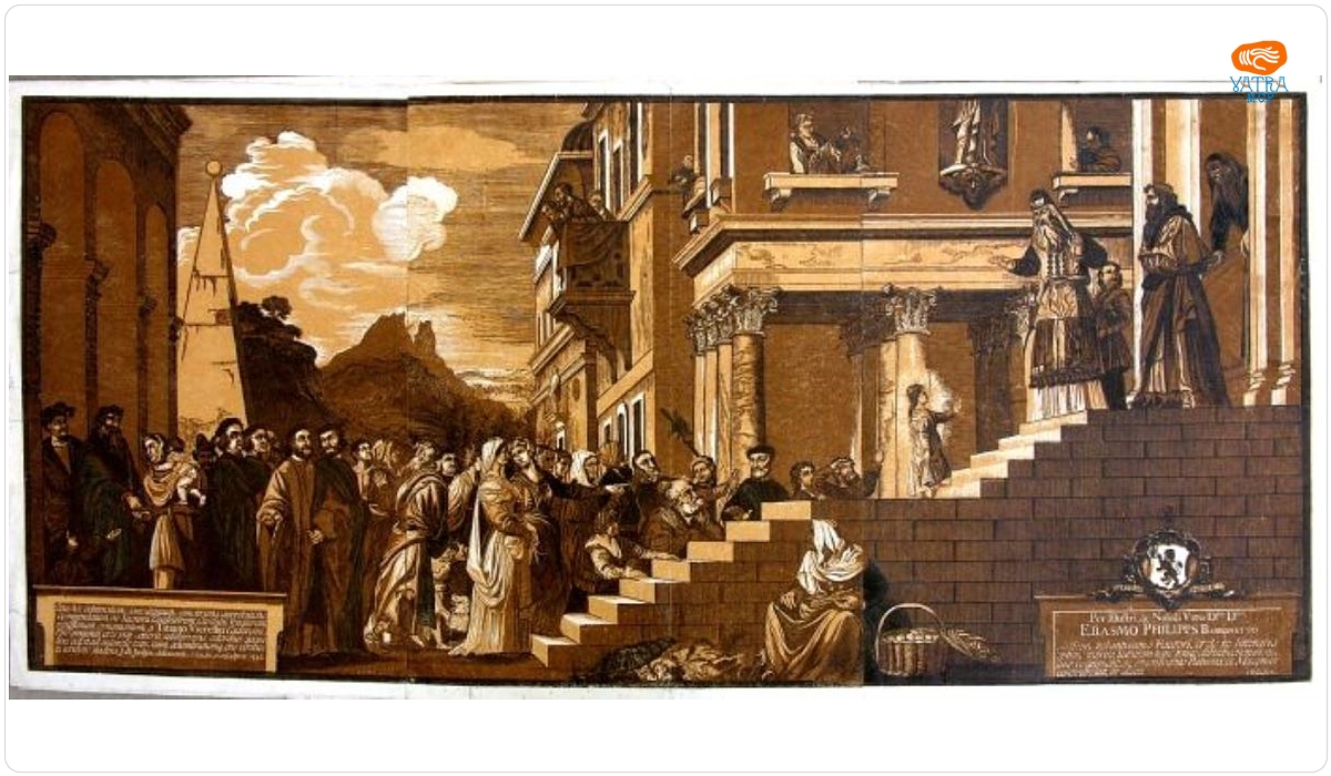 Jackson, John Baptist; (SC.); Jackson, John Baptist; (DEL.); Vecellio, Tiziano zis Tițian (PX.); Jackson, John Baptist; (EX.) — Prezentarea Mariei la Templu