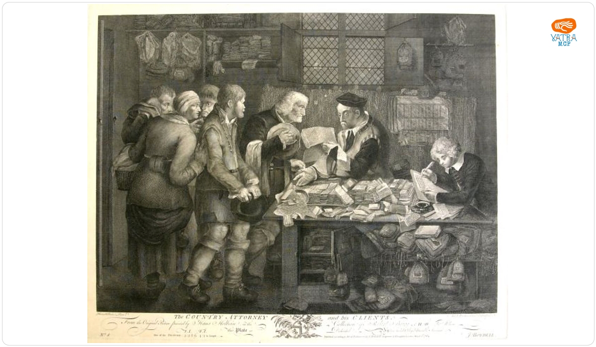 Walker, Anthony; (SC.); Walker, Anthony; (DEL.); Brueghel Pieter I; (PX.); Boydell, John; (EX.); În Reg. Inv.: Walker William — The country attorney and his clients/Avocatul și clienții săi