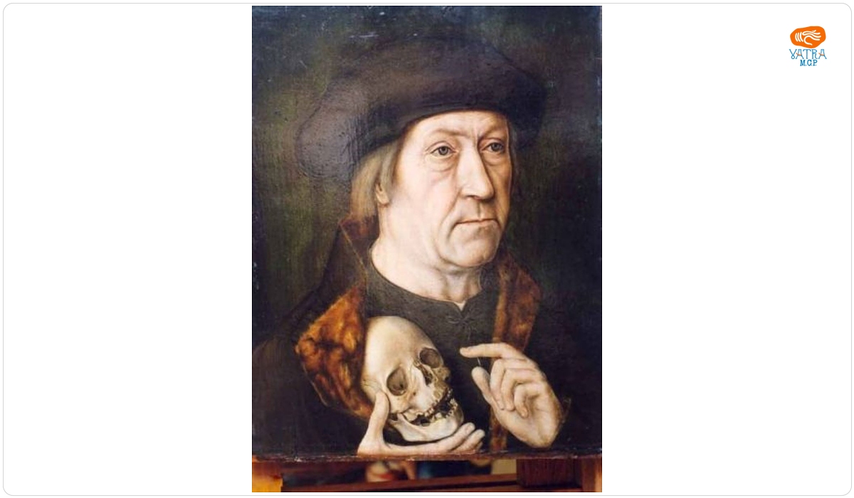 Portret de bărbat cu craniu