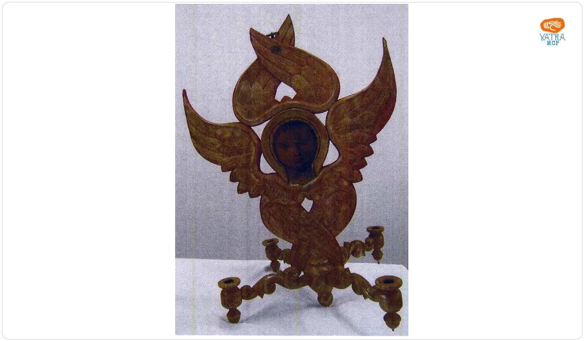Candelabru; Icoană pe lemn: Serafim
