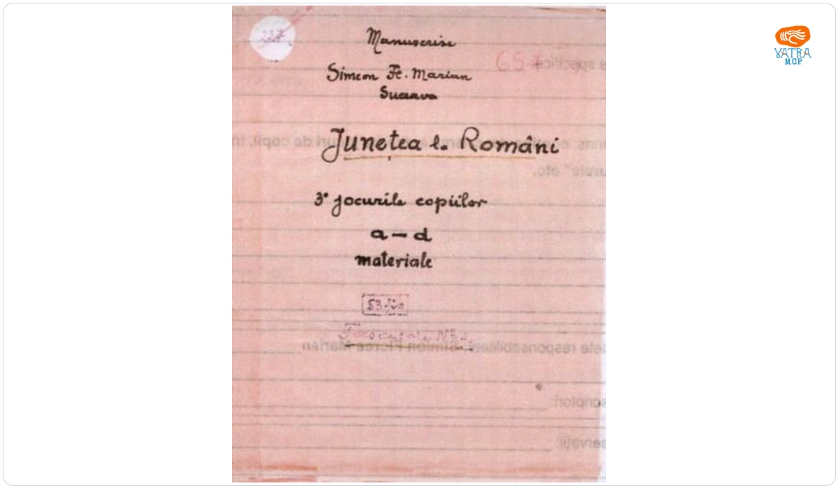 Sorin Florea Marin — Junețea la români, fascicola 2. Jocurile copiilor. A-d; materiale