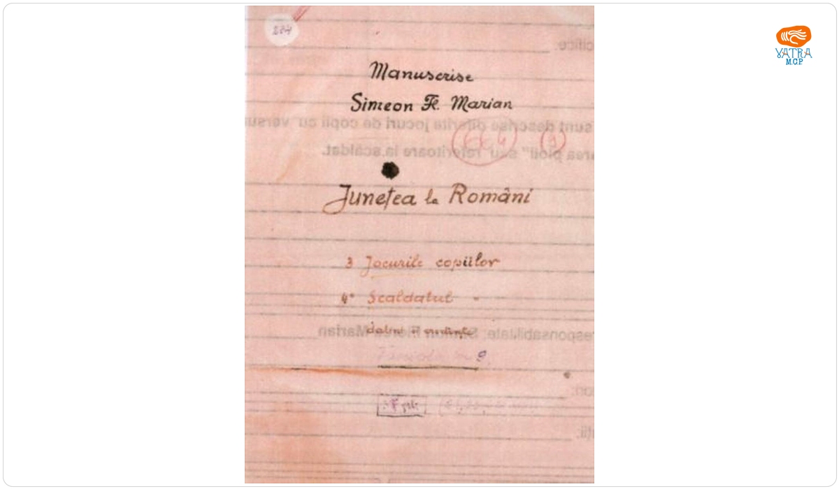 Sorin Florea Marin — Junețea la români, fascicola 9. 3. Jocurile copiilor. 4. Scaldatul - datini și credințe.