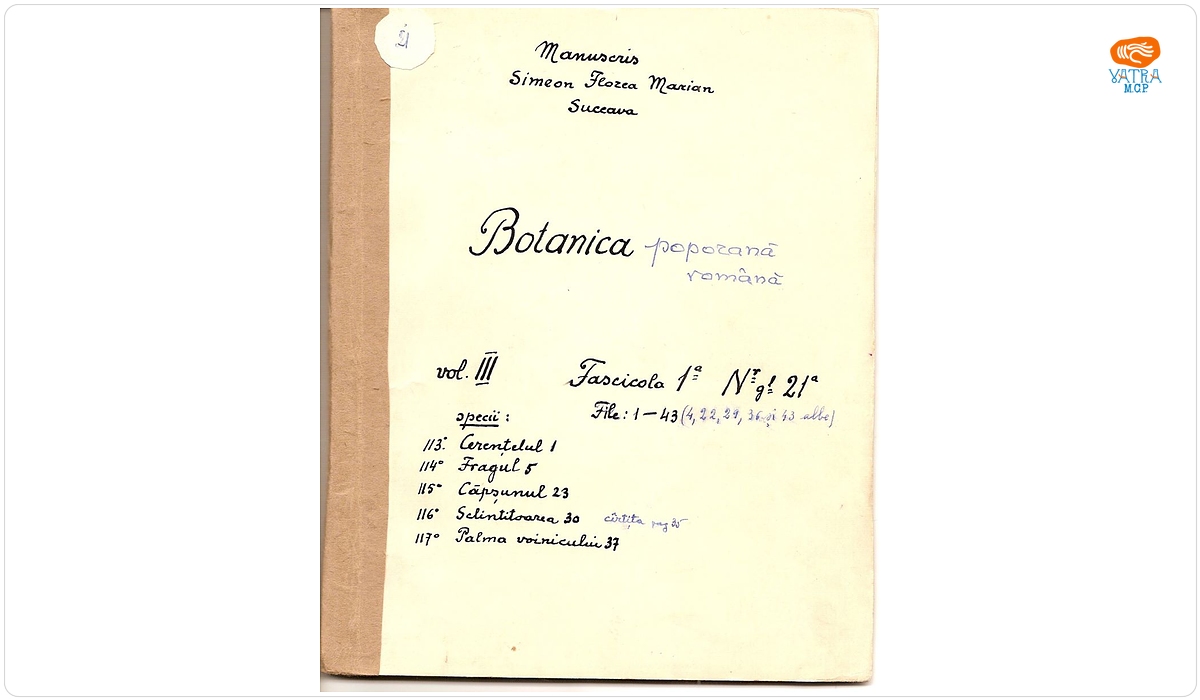 Simion Florea Marian - autor — Botanica poporană română (vol. III, fasc. 1); Specii: Cerențelul, Fragul, Căpșunul, Sclintitoarea, Palma Voinicului