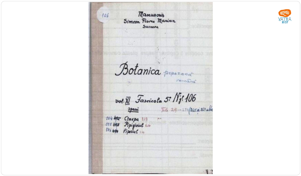 Botanica poporană română vol. XI, fascicola 5 specii: Cînepa, Pipigioiul, Piperiul