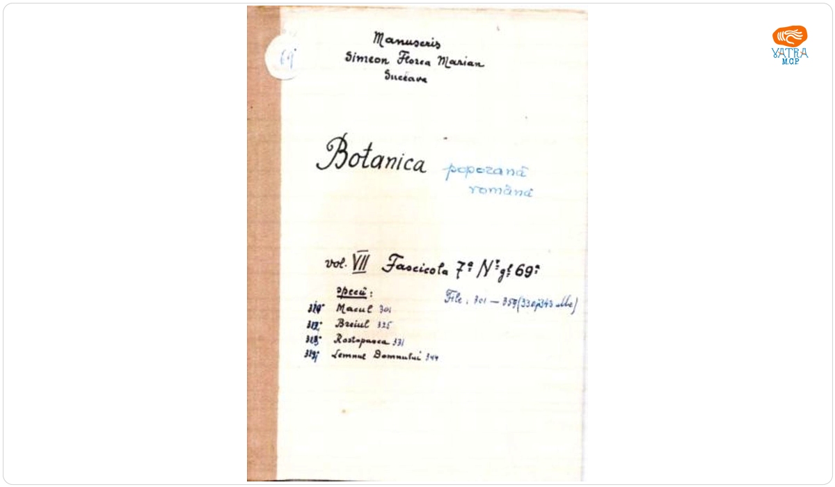 Botanică poporană: vol. VII, fascicola 7: specii: Macul, Breiul, Rostopasca, Lemnul Domnului