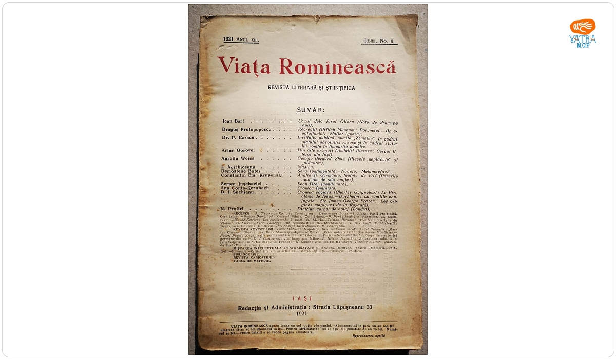 VIAȚA ROMÎNEASCĂ, Anul XIII, nr. 6