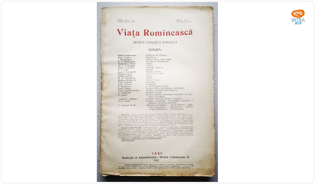 VIAȚA ROMÎNEASCĂ, Anul XII, nr. 3